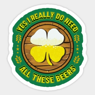 St Patricks Day Beer Drinking Funny Quotes Sticker